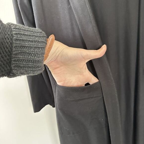 Revolve Fifteen Twenty Long Hooded Open Duster Cardigan Black S - Picture 5 of 10